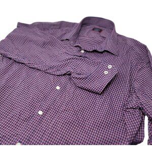 UNTUCKit Men's Button Up‎ Dress Shirt Size XXL Men's Blue Red Nylon Long Sleeves